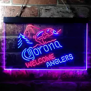 Corona Fishing Welcome Anglers Neon-Like LED Sign