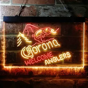Corona Fishing Welcome Anglers Neon-Like LED Sign