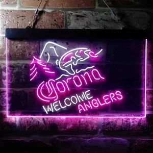 Corona Fishing Welcome Anglers Neon-Like LED Sign