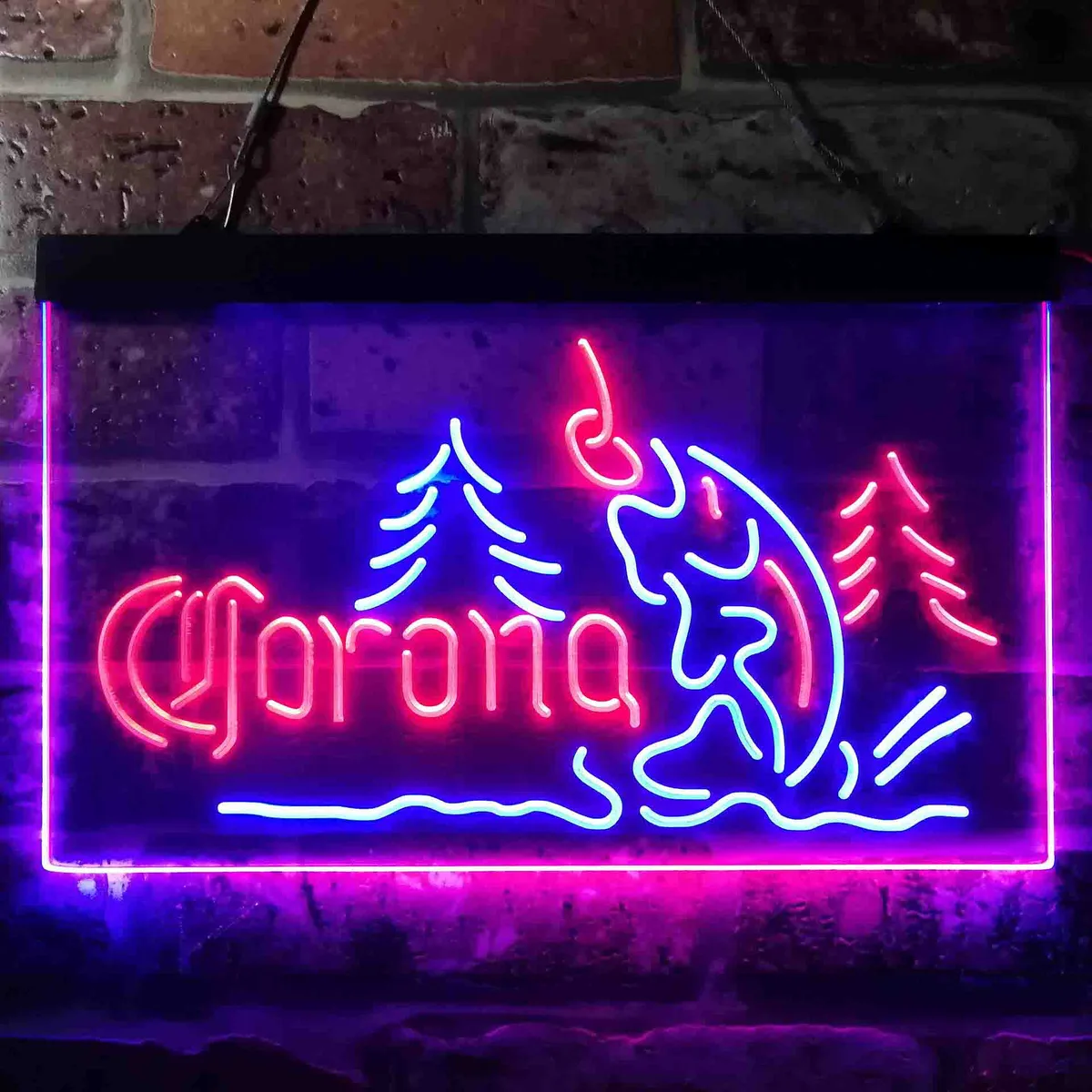 Corona Lake Trout Fishing Neon-Like LED Sign