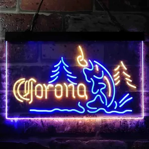 Corona Lake Trout Fishing Neon-Like LED Sign