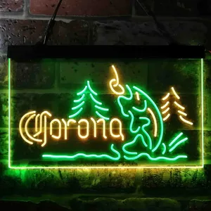 Corona Lake Trout Fishing Neon-Like LED Sign