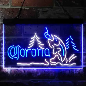 Corona Lake Trout Fishing Neon-Like LED Sign