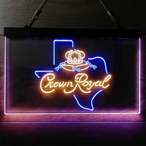 Crown Royal Texas Map Neon-Like LED Sign