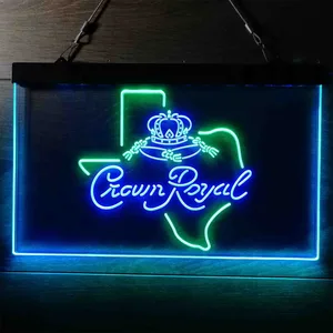 Crown Royal Texas Map Neon-Like LED Sign