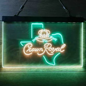 Crown Royal Texas Map Neon-Like LED Sign