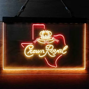 Crown Royal Texas Map Neon-Like LED Sign