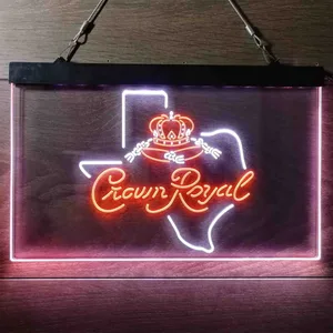 Crown Royal Texas Map Neon-Like LED Sign