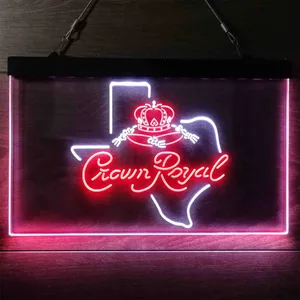 Crown Royal Texas Map Neon-Like LED Sign
