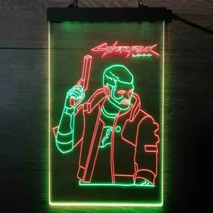 Cyberpunk 2077 Male V Neon-Like LED Sign