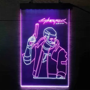 Cyberpunk 2077 Male V Neon-Like LED Sign