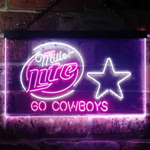 Dallas Cowboys Miller Lite Neon-Like LED Sign