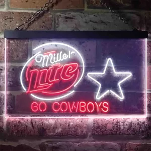 Dallas Cowboys Miller Lite Neon-Like LED Sign
