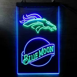 Denver Broncos Blue Moon Neon-Like LED Sign