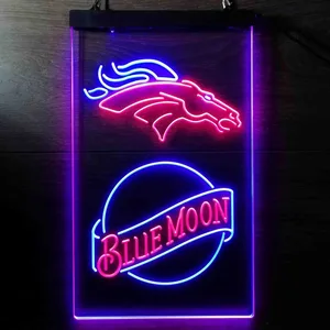 Denver Broncos Blue Moon Neon-Like LED Sign
