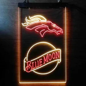 Denver Broncos Blue Moon Neon-Like LED Sign