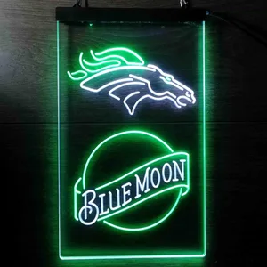 Denver Broncos Blue Moon Neon-Like LED Sign