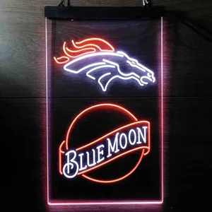 Denver Broncos Blue Moon Neon-Like LED Sign