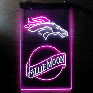 Denver Broncos Blue Moon Neon-Like LED Sign