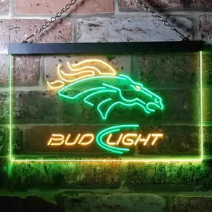 Denver Broncos Bud Light 2 Neon-Like LED Sign