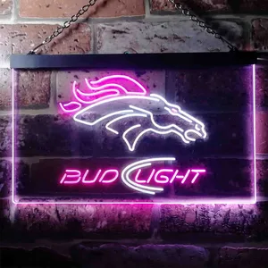 Denver Broncos Bud Light 2 Neon-Like LED Sign