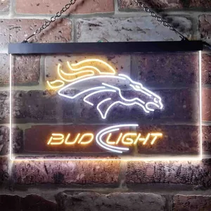 Denver Broncos Bud Light 2 Neon-Like LED Sign