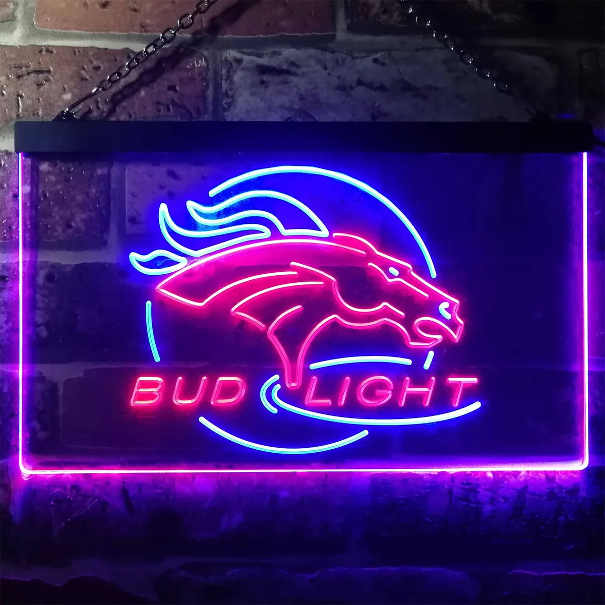 Denver Broncos Bud Light Neon-Like LED Sign