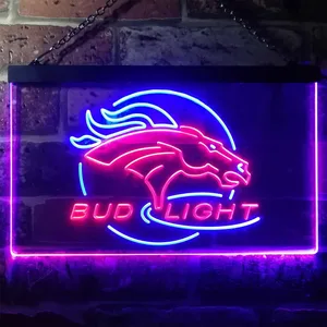 Denver Broncos Bud Light Neon-Like LED Sign