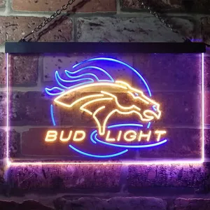 Denver Broncos Bud Light Neon-Like LED Sign