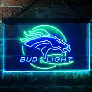 Denver Broncos Bud Light Neon-Like LED Sign