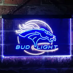 Denver Broncos Bud Light Neon-Like LED Sign