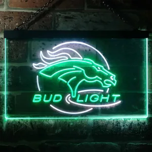 Denver Broncos Bud Light Neon-Like LED Sign
