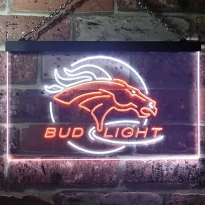 Denver Broncos Bud Light Neon-Like LED Sign