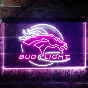 Denver Broncos Bud Light Neon-Like LED Sign