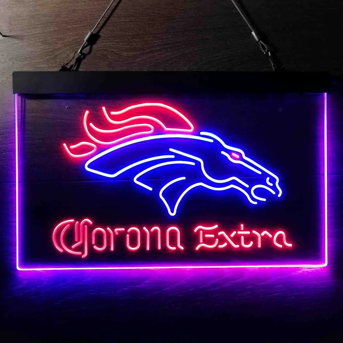 Denver Broncos Corona Extra Neon-Like LED Sign