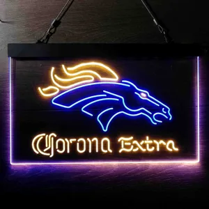 Denver Broncos Corona Extra Neon-Like LED Sign