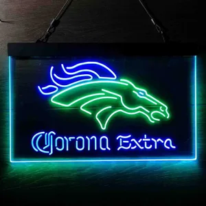 Denver Broncos Corona Extra Neon-Like LED Sign