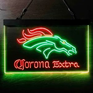 Denver Broncos Corona Extra Neon-Like LED Sign