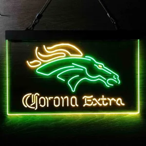 Denver Broncos Corona Extra Neon-Like LED Sign