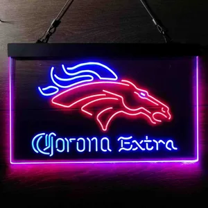 Denver Broncos Corona Extra Neon-Like LED Sign