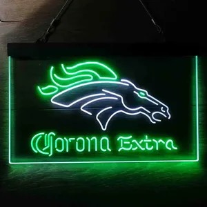 Denver Broncos Corona Extra Neon-Like LED Sign