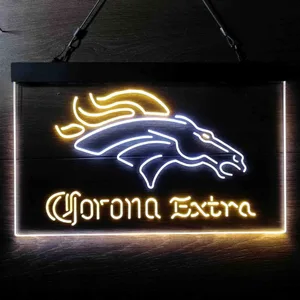 Denver Broncos Corona Extra Neon-Like LED Sign