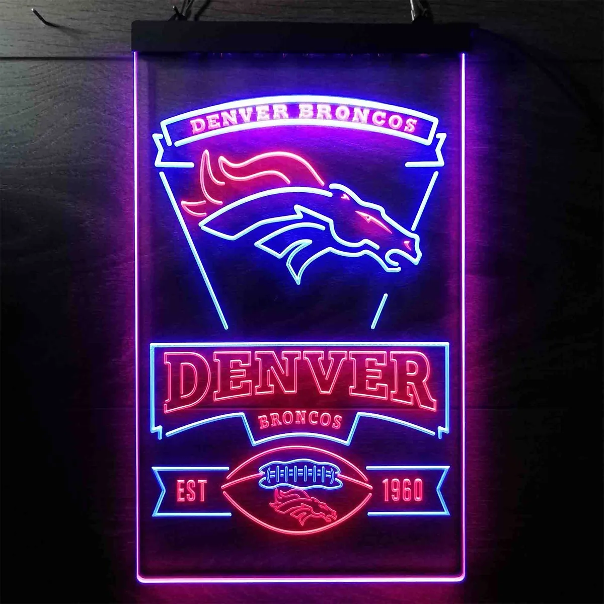 Denver Broncos EST 1960 Neon-Like LED Sign