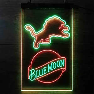 Detroit Lions Blue Moon Neon-Like LED Sign