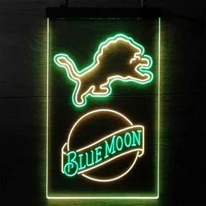 Detroit Lions Blue Moon Neon-Like LED Sign