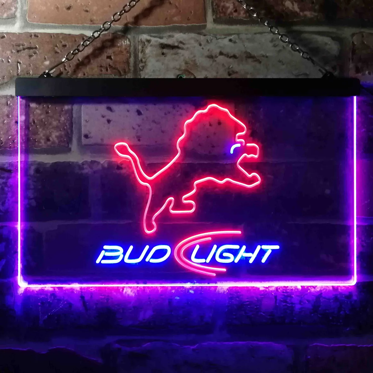 Detroit Lions Bud Light Neon-Like LED Sign