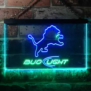 Detroit Lions Bud Light Neon-Like LED Sign