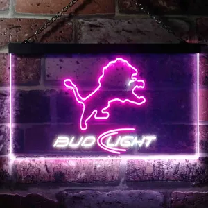Detroit Lions Bud Light Neon-Like LED Sign