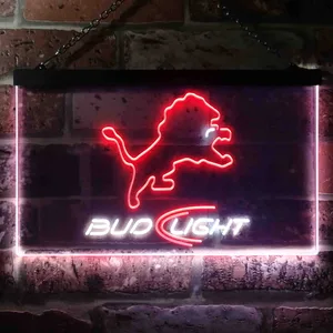 Detroit Lions Bud Light Neon-Like LED Sign