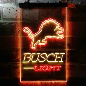 Detroit Lions Busch Light Neon-Like LED Sign